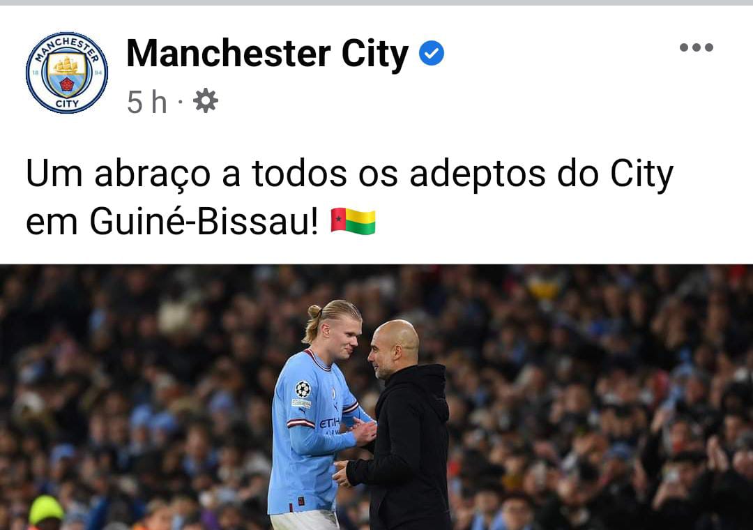 INÉDITO MANCHESTER CITY SAÚDA SEUS ADEPTOS NA GUINÉ BISSAU O GOLO GB